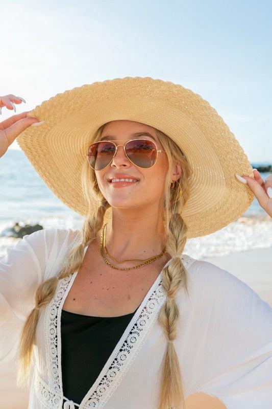 Scallop Edge Bow Accent SunhatScallop Edge Bow Accent Sunhat DetailsScallop edge designBurlap bow accentHat material: 100% strawBrim length: 5.5"Foldable & packableInside lining for all-day c