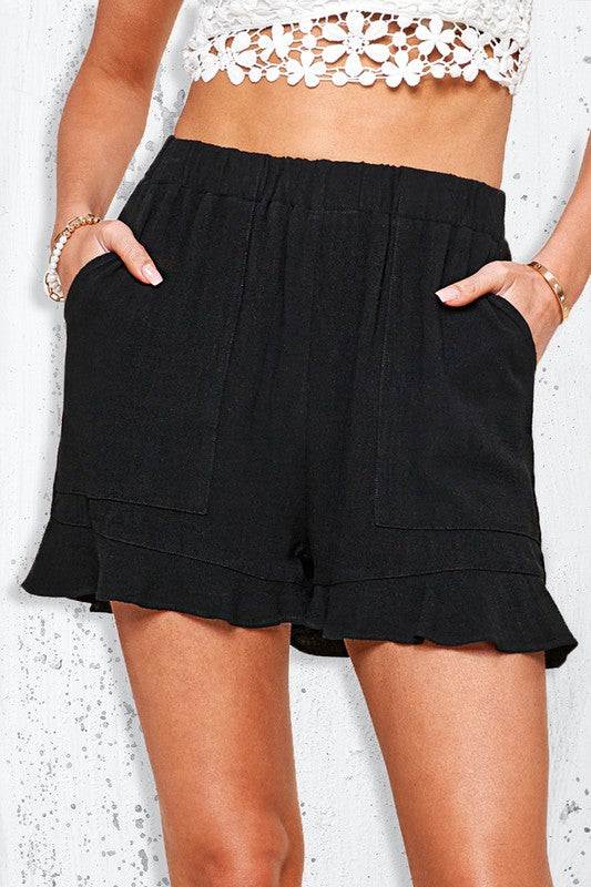 Dahlia ShortsThe Dahlia Shorts are the epitome of comfort and style, featuring a relaxed fit with a flared hem and convenient pockets. These shorts are designed to keep you feeli