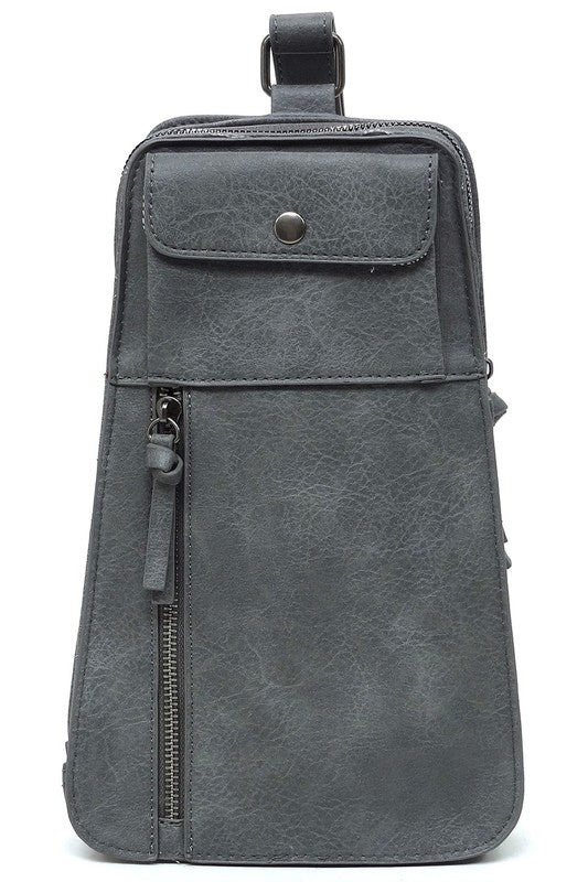 Fashion Sling BagFashion Sling Bag Faux vegan leather Zip top closure Silver-tone hardware Adjustable shoulder strap L 5.5 * H 8.5 * W 1