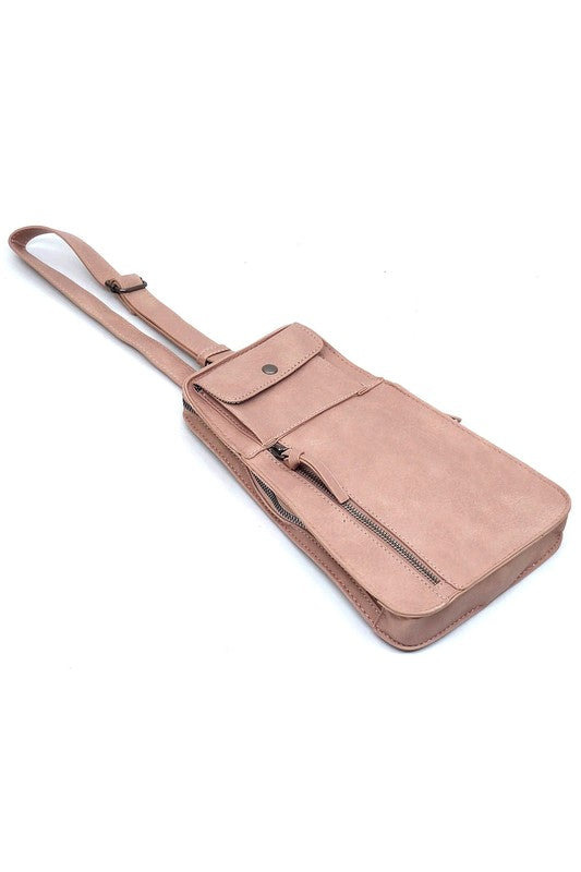 Fashion Sling BagFashion Sling Bag Faux vegan leather Zip top closure Silver-tone hardware Adjustable shoulder strap L 5.5 * H 8.5 * W 1