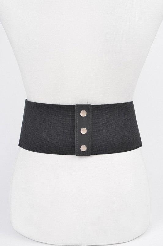 Faux Leather Lacing Corset BeltOne SizeWidth - 6.75"Length - 32.5"Polyurethane, ElasticLead & Nickel Compliant