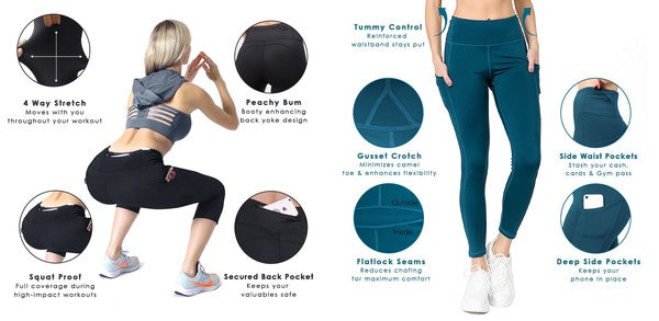 High Waist Tech Pocket Workout Capri LeggingsBetter than ever: Moisture wick performance fabric with 4-way stretch meets a new waistband that slims and stays in place! Three convenient pockets hold your phone,