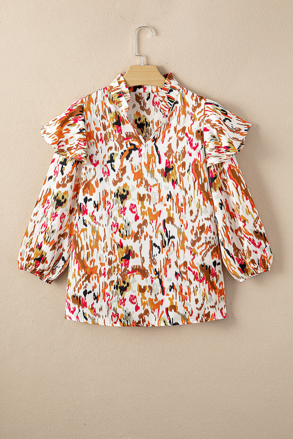 Multicolor Abstract Print 3/4 Puff Sleeve Ruffle BlouseMaterial:100%Polyester



		Elevate your style with this eye-catching multicolor abstract print blouse. 
	
	
		It's a well-received fashion choice. 
	
	
		Th