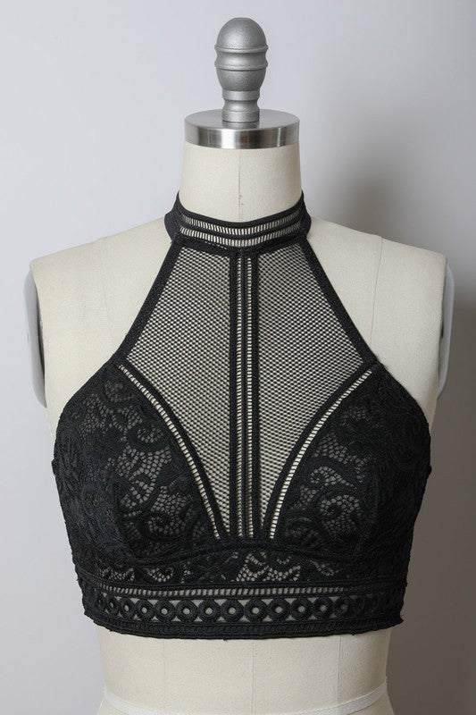 High Neck Mesh Choker BraletteHigh Neck Mesh Choker BraletteImmediate Shipping**This bralette has sheer cups**Cup FitS: 32B 32C 34A 34BM: 32D 34C 36A 36BL: 32DD 34D 36C 38A 38B
Style: Casual
Prin