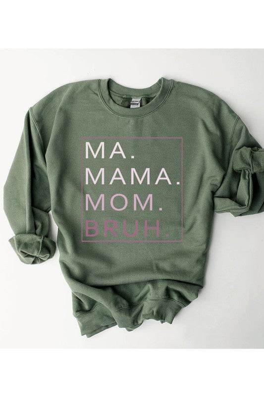 UNISEX FLEECE SWEATSHIRTMA,MAMA,MOM,BRUH,MOTHER'S DAY UNISEX FLEECE SWEATSHIRT,GRAPHIC TEE,GRAPHIC TSHIRTS,TSHIRTS,TEES50%POLY,37.5%COTTON,12.5%RAYONNICARAGUA
Style: Casual 
Print / Pattern