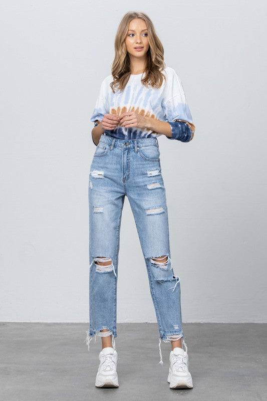 HIGH RISE PREMIUM GIRLFRIEND JEANSHIGH RISE GIRLFRIEND JEANS100% COTTON(SIZE 3)WAIST 28"HIP 38 1/2"FRONT RISE 11 1/2"LEG OPENING 12 3/4"INSEAM 26 1/2"*Model wears size 3*MODELHEIGHT 5'9"WAIST 24"HIPS