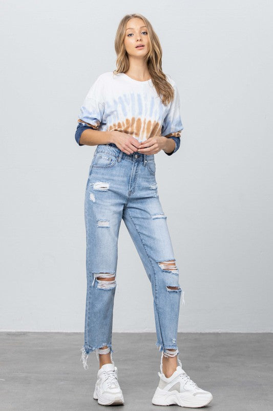 HIGH RISE PREMIUM GIRLFRIEND JEANSHIGH RISE GIRLFRIEND JEANS100% COTTON(SIZE 3)WAIST 28"HIP 38 1/2"FRONT RISE 11 1/2"LEG OPENING 12 3/4"INSEAM 26 1/2"*Model wears size 3*MODELHEIGHT 5'9"WAIST 24"HIPS