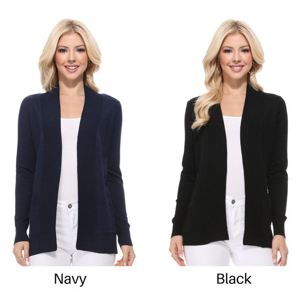 Open Front Shrug Sweater Knit Cardigan- Length: 25.5-27" - Across Shoulder: 13-14.5"- Sleeve Length: 23-23.75"- Women's Open Front Pockets Long Sleeve Sweater Cardigan- Ladies :75% Viscose ,25%Polyester-