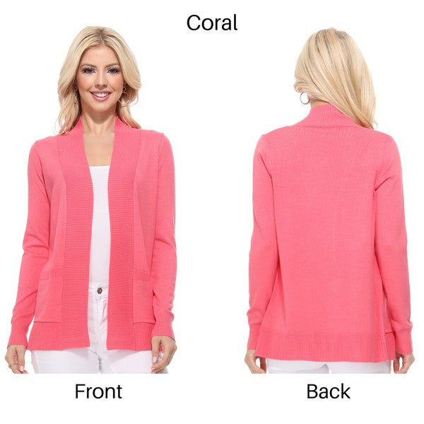 Open Front Shrug Sweater Knit Cardigan- Length: 25.5-27" - Across Shoulder: 13-14.5"- Sleeve Length: 23-23.75"- Women's Open Front Pockets Long Sleeve Sweater Cardigan- Ladies :75% Viscose ,25%Polyester-