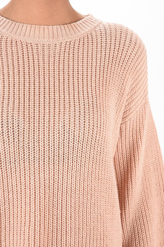 Puff Bell Sleeve Waffle Knit Pullover Sweater Top- 20-21" Length, - Bell Sleeve, Wide Hem, .- Silky Mohair Touched Acrylic Yarn.- Waffle Stitch - Puff Bell Sleeve, and Clean Finish at Bottom Hem- Wonderful Light We