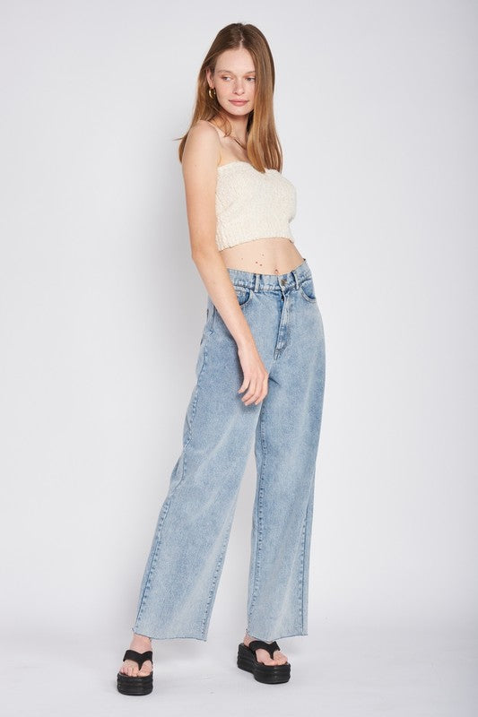 ELASTIC WAISTBAND FRINGED TUBE TOPSIZE &amp; FIT :Model Wears Size SmallModel's Height: 5'9Made In: IMPORTEDFabric Contents: 100% Polyester