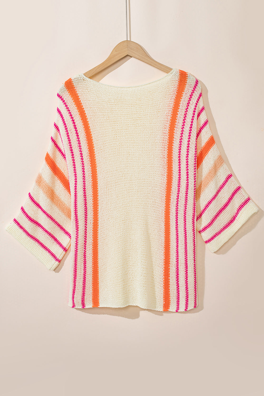 White Striped Bell Sleeve Lightweight Knitted TopMaterial:100%Acrylic

• Crafted from high-quality rib-knit fabric, this top offers a comfortable and flattering fit for all-day wear. 
• The unique bell sleeves ad