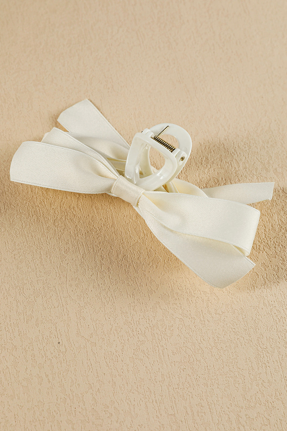 Mist Green Solid Color Ribbon Bow Decor Hair Clip