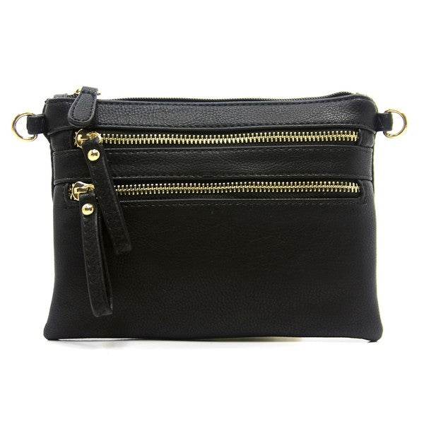 Fashion Clutch & Cross Body BagFashion Clutch &amp; Cross Body Bag Faux leather Gold-tone hardware Zip top closure Detachable shoulder strap &amp; wrist band L 8 * H 6 * W 1