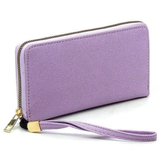 Saffiano Zip Around Wallet WristletSaffiano Zip Around Wallet Wristlet Faux vegan leather Zip around closure Gold-tone hardware Detachable wrist band L 7.75 * H 4.25 * W 1