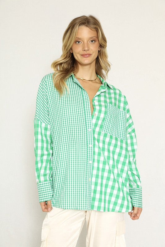 Plaid button up topPlaid button up topMade In: China