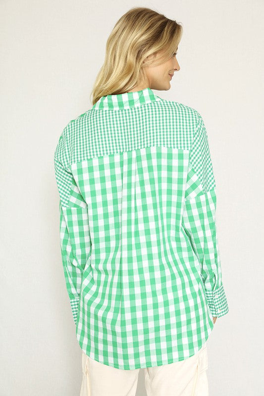 Plaid button up topPlaid button up topMade In: China