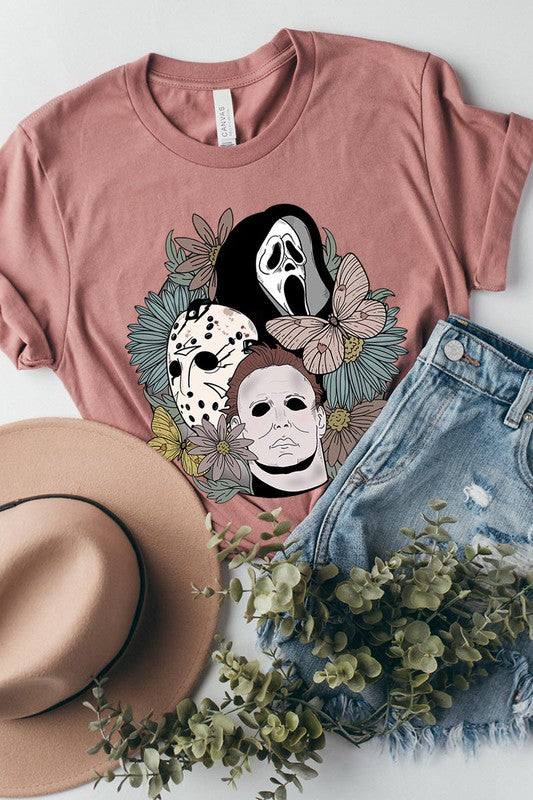 UNISEX SHORT SLEEVEHALLOWEEN FLORAL,JASON,FREDY,SCREAM UNISEX SHORT SLEEVE100%COTTON,HEATHER(52%COTTON,48%POLY),ATH.HEATHER,BLACK HEATHER(90%COTTON,575%POLY)IMPORTSize Measurement (inc