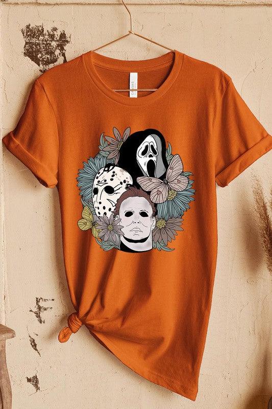 UNISEX SHORT SLEEVEHALLOWEEN FLORAL,JASON,FREDY,SCREAM UNISEX SHORT SLEEVE100%COTTON,HEATHER(52%COTTON,48%POLY),ATH.HEATHER,BLACK HEATHER(90%COTTON,575%POLY)IMPORTSize Measurement (inc