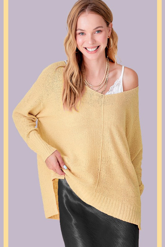 Winnie SweaterUnbelievably soft, lightweight easy to wear sweater featured in relaxed fit, stretchy fabric, high low hemline, side slit detail. Wear this relaxed fit sweater as ma