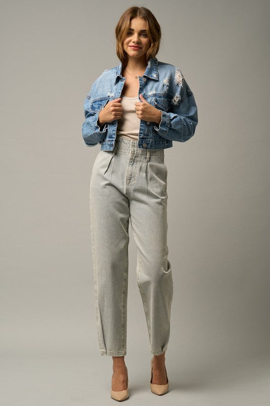 HIGH RISE BALLOON JEANSHIGH RISE BALOON JEANS100% COTTON(SIZE 3)WAIST - 27 1/2"HIP 39 1/2"FRONT RISE - 13 1/4"LEG OPENING - 11 3/4"INSEAM - 26 1/2"*Model wears size 3*MODELHEIGHT 5'7"SIZE 