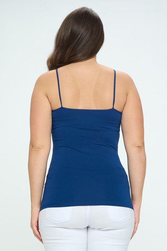 Seamless Long Spaghetti Strap Long Camisole TopTank Top -seamless with spaghetti straps features, super soft stretchy material, is great for layering or wearing alone on a hot day. It stretches very well and it's