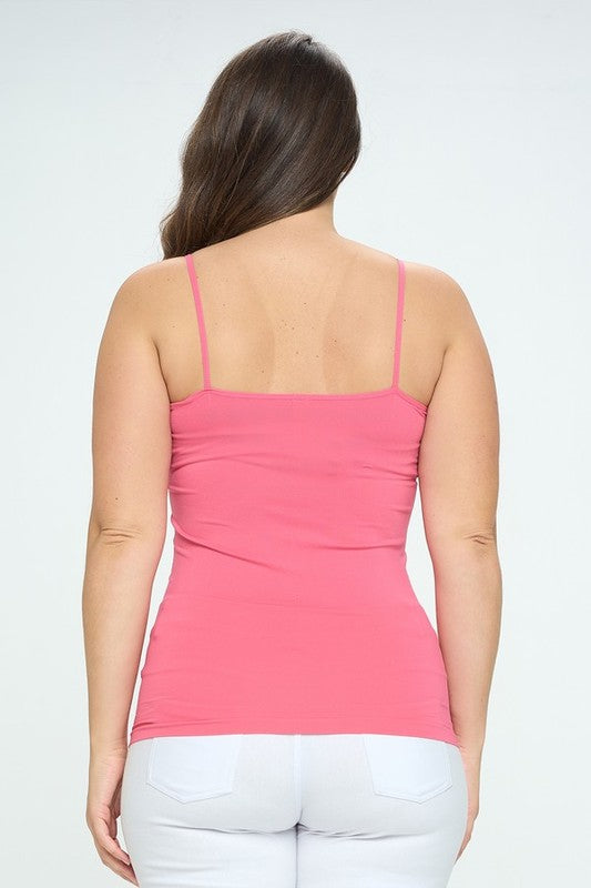 Seamless Long Spaghetti Strap Long Camisole TopTank Top -seamless with spaghetti straps features, super soft stretchy material, is great for layering or wearing alone on a hot day. It stretches very well and it's