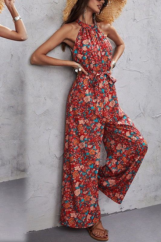 Floral halter jumpsuitFloral halter jumpsuitMade In: China