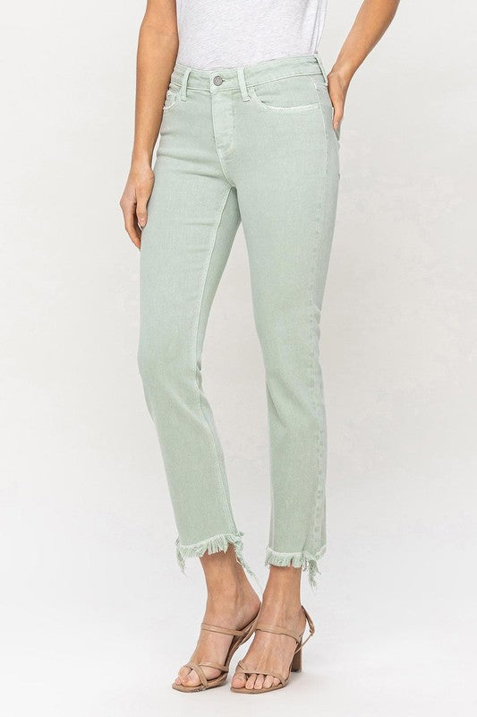 Mid Rise Crop Straight JeansThe Mid Rise Crop Straight Jeans are a stylish and versatile choice for your everyday wardrobe. Made from comfortable stretch denim, they offer ease of movement whil