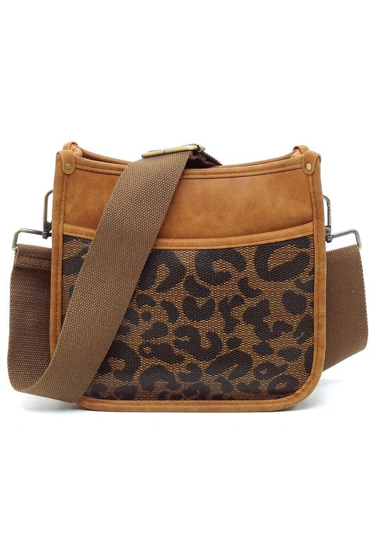 Leopard Colorblock Hobo Crossbody BagLeopard Colorblock Hobo Crossbody Bag Faux vegan leather Zip top closure Antique Gold-tone hardware Detachable shoulder strap (Guitar Strap) L 9.5 * H 9 * W 3.5