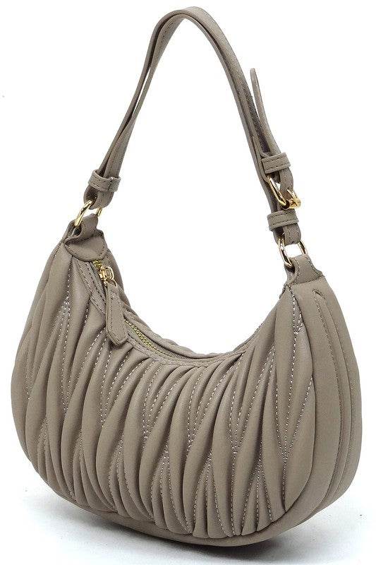 Chevron Quilted Shoulder Bag HoboChevron Quilted Shoulder Bag Hobo Faux vegan leather Zip top closure Gold-tone hardware Adjustable shoulder strap L 9 * H 5 * W 3 (9 D)