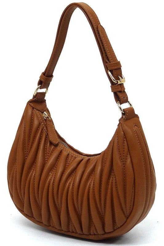 Chevron Quilted Shoulder Bag HoboChevron Quilted Shoulder Bag Hobo Faux vegan leather Zip top closure Gold-tone hardware Adjustable shoulder strap L 9 * H 5 * W 3 (9 D)