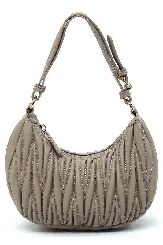 Chevron Quilted Shoulder Bag HoboChevron Quilted Shoulder Bag Hobo Faux vegan leather Zip top closure Gold-tone hardware Adjustable shoulder strap L 9 * H 5 * W 3 (9 D)