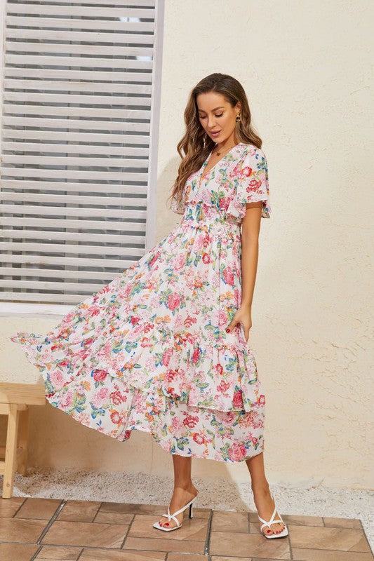 Tiered floral midi dressTiered floral midi dressMade In: China