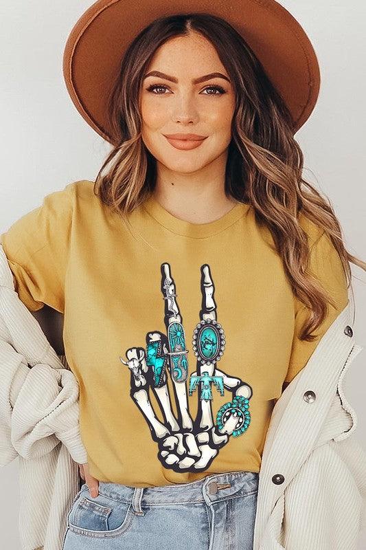 Western Skeleton Concho Rings Graphic T ShirtsSKELETON,WESTERN COWGIRL,TEAL CONCHO RINGS,PEACE SIGN UNISEX SHORT SLEEVE,GRAPHIC TEE,GRAPHIC TSHIRTS,TSHIRTS,TEES100%COTTON,HEATHER(52%COTTON,48%POLY),ATH.HEATHER,B