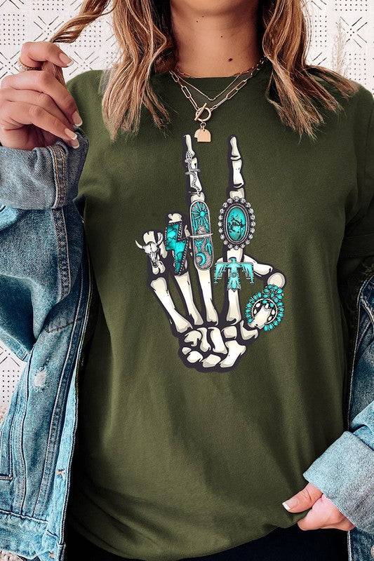 Western Skeleton Concho Rings Graphic T ShirtsSKELETON,WESTERN COWGIRL,TEAL CONCHO RINGS,PEACE SIGN UNISEX SHORT SLEEVE,GRAPHIC TEE,GRAPHIC TSHIRTS,TSHIRTS,TEES100%COTTON,HEATHER(52%COTTON,48%POLY),ATH.HEATHER,B