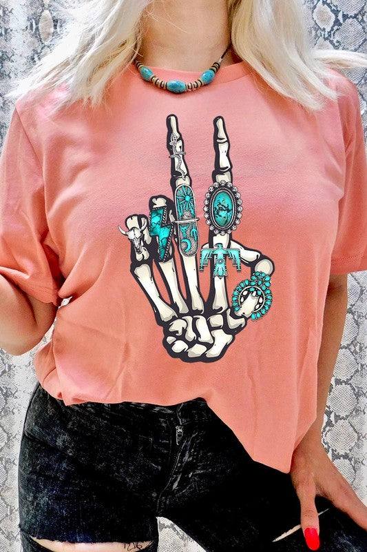 Western Skeleton Concho Rings Graphic T ShirtsSKELETON,WESTERN COWGIRL,TEAL CONCHO RINGS,PEACE SIGN UNISEX SHORT SLEEVE,GRAPHIC TEE,GRAPHIC TSHIRTS,TSHIRTS,TEES100%COTTON,HEATHER(52%COTTON,48%POLY),ATH.HEATHER,B