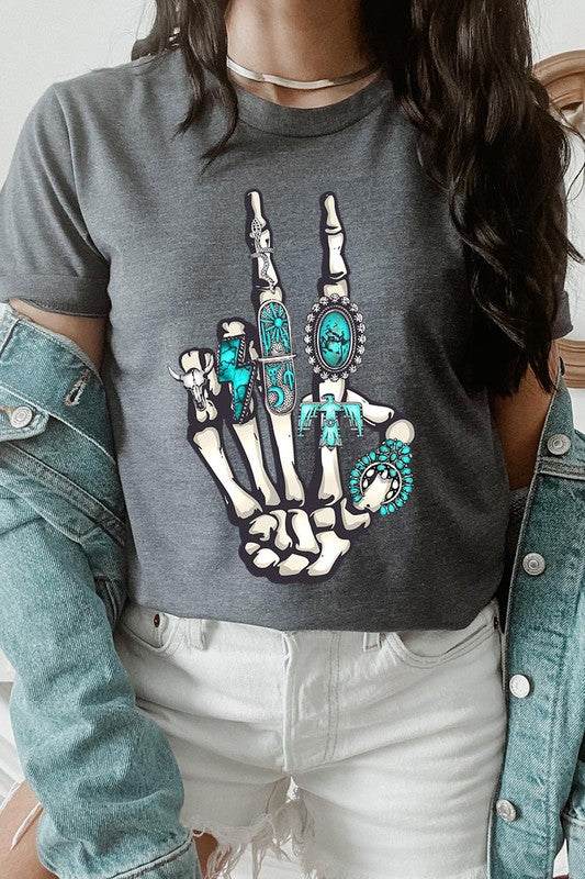 Western Skeleton Concho Rings Graphic T ShirtsSKELETON,WESTERN COWGIRL,TEAL CONCHO RINGS,PEACE SIGN UNISEX SHORT SLEEVE,GRAPHIC TEE,GRAPHIC TSHIRTS,TSHIRTS,TEES100%COTTON,HEATHER(52%COTTON,48%POLY),ATH.HEATHER,B