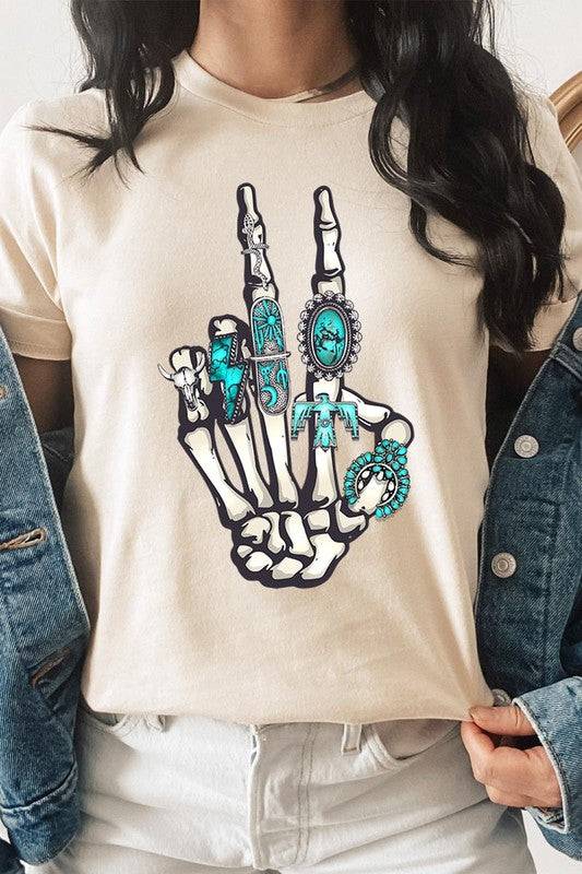 Western Skeleton Concho Rings Graphic T ShirtsSKELETON,WESTERN COWGIRL,TEAL CONCHO RINGS,PEACE SIGN UNISEX SHORT SLEEVE,GRAPHIC TEE,GRAPHIC TSHIRTS,TSHIRTS,TEES100%COTTON,HEATHER(52%COTTON,48%POLY),ATH.HEATHER,B