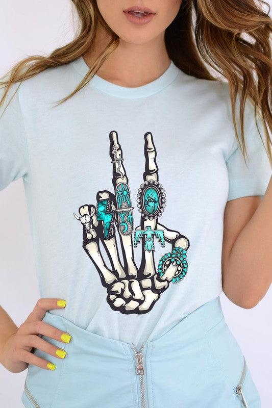 Western Skeleton Concho Rings Graphic T ShirtsSKELETON,WESTERN COWGIRL,TEAL CONCHO RINGS,PEACE SIGN UNISEX SHORT SLEEVE,GRAPHIC TEE,GRAPHIC TSHIRTS,TSHIRTS,TEES100%COTTON,HEATHER(52%COTTON,48%POLY),ATH.HEATHER,B