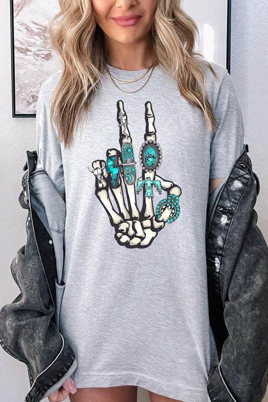 Western Skeleton Concho Rings Graphic T ShirtsSKELETON,WESTERN COWGIRL,TEAL CONCHO RINGS,PEACE SIGN UNISEX SHORT SLEEVE,GRAPHIC TEE,GRAPHIC TSHIRTS,TSHIRTS,TEES100%COTTON,HEATHER(52%COTTON,48%POLY),ATH.HEATHER,B