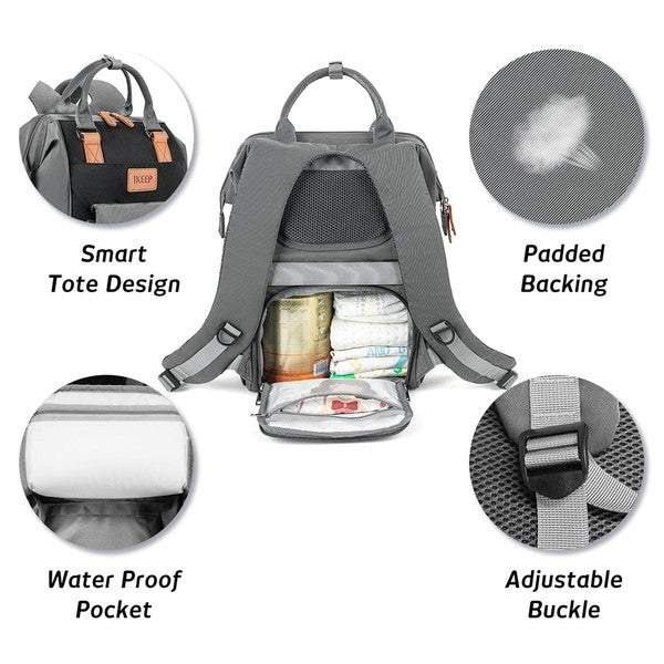 Crazy Pockets Backpack Diaper BagCrazy Pockets Backpack Diaper Bag Your forever bag for baby, an essential for your parenting adventrue. With even more pockets, 19 total! This is our most organized 