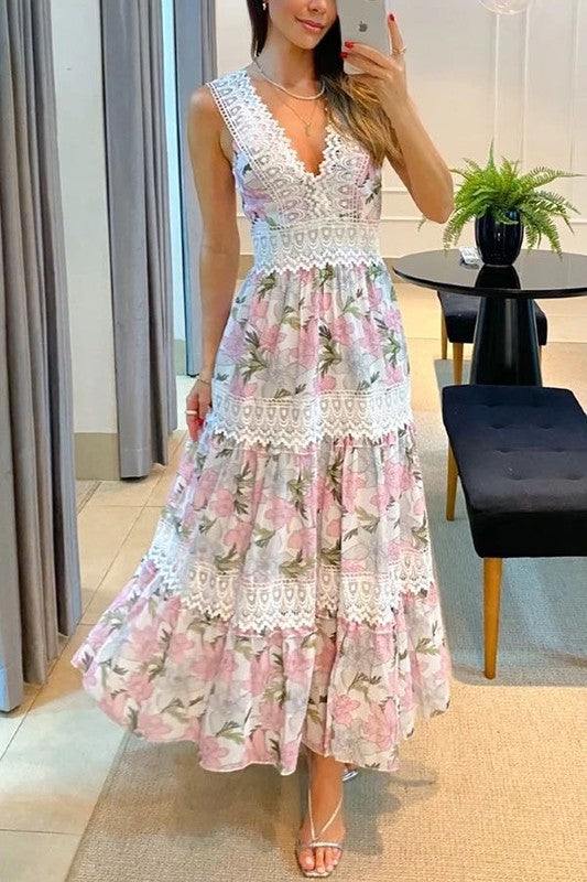 Floral midi sleeveless dressFloral midi sleeveless dressMade In: China