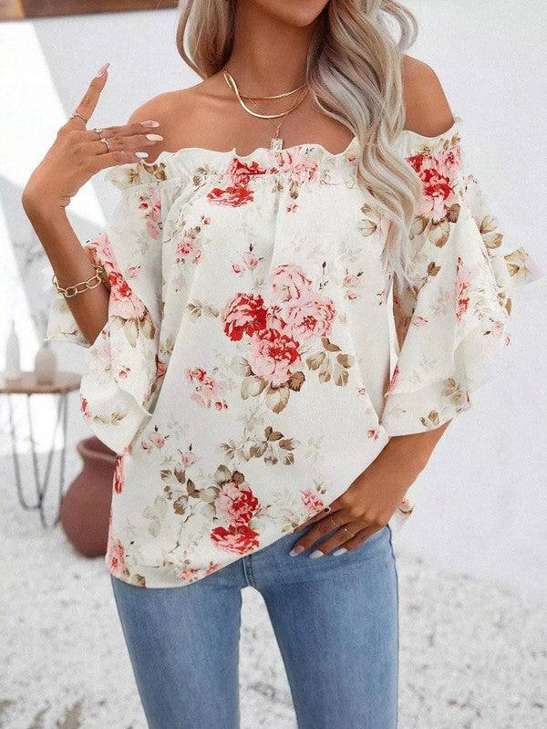 Floral off shoulder blouseFloral off shoulder blouseMade In: China