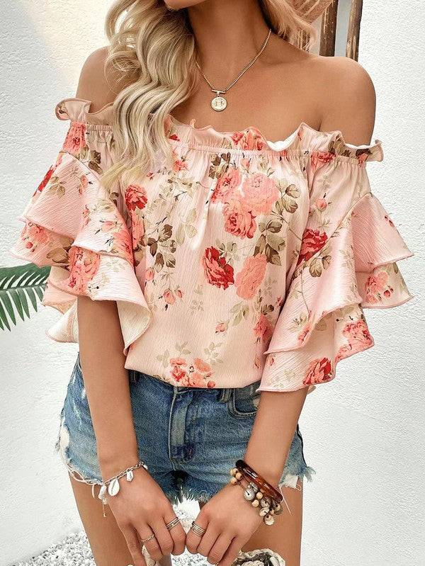 Floral off shoulder blouseFloral off shoulder blouseMade In: China