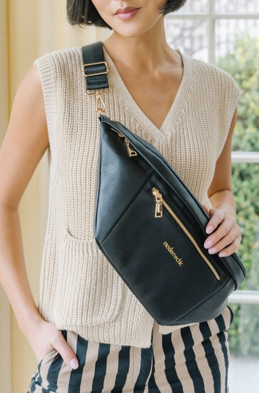 PRESLEY OVERSIZED SLING HOBO CROSSBODY BAGA true essential, the Presley is everything you need in a purse.This sling bag features: Two exterior pockets, each great for keeping your phone handy! Double zipper