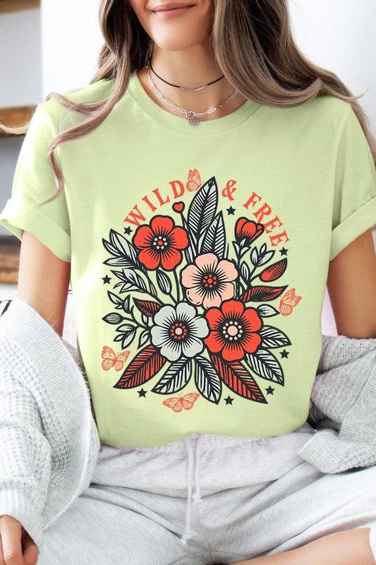 Wild Free Flowers Graphic T ShirtsWild and Free Flowers Graphic T Shirts.Unisex Crew Neck Short Sleeve Tees.Crafted from premium materials, tailored to your lifestyle, ensuring a comfortable fit for 