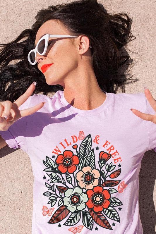 Wild Free Flowers Graphic T ShirtsWild and Free Flowers Graphic T Shirts.Unisex Crew Neck Short Sleeve Tees.Crafted from premium materials, tailored to your lifestyle, ensuring a comfortable fit for 