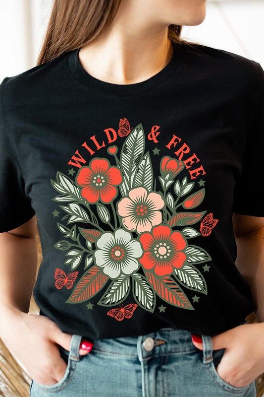 Wild Free Flowers Graphic T ShirtsWild and Free Flowers Graphic T Shirts.Unisex Crew Neck Short Sleeve Tees.Crafted from premium materials, tailored to your lifestyle, ensuring a comfortable fit for 