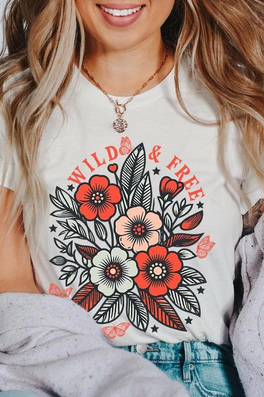 Wild Free Flowers Graphic T ShirtsWild and Free Flowers Graphic T Shirts.Unisex Crew Neck Short Sleeve Tees.Crafted from premium materials, tailored to your lifestyle, ensuring a comfortable fit for 